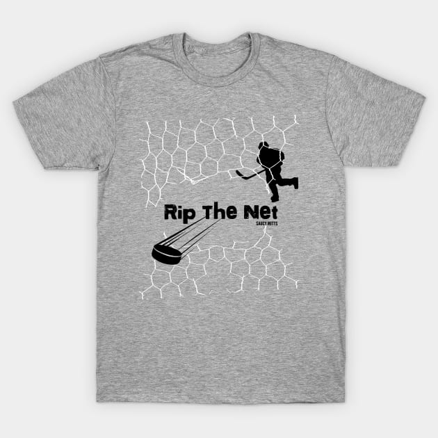 Rip The Net Hockey T-Shirt by SaucyMittsHockey